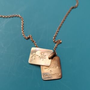 Vintage Sterling Silver Mother & Daughter Necklace